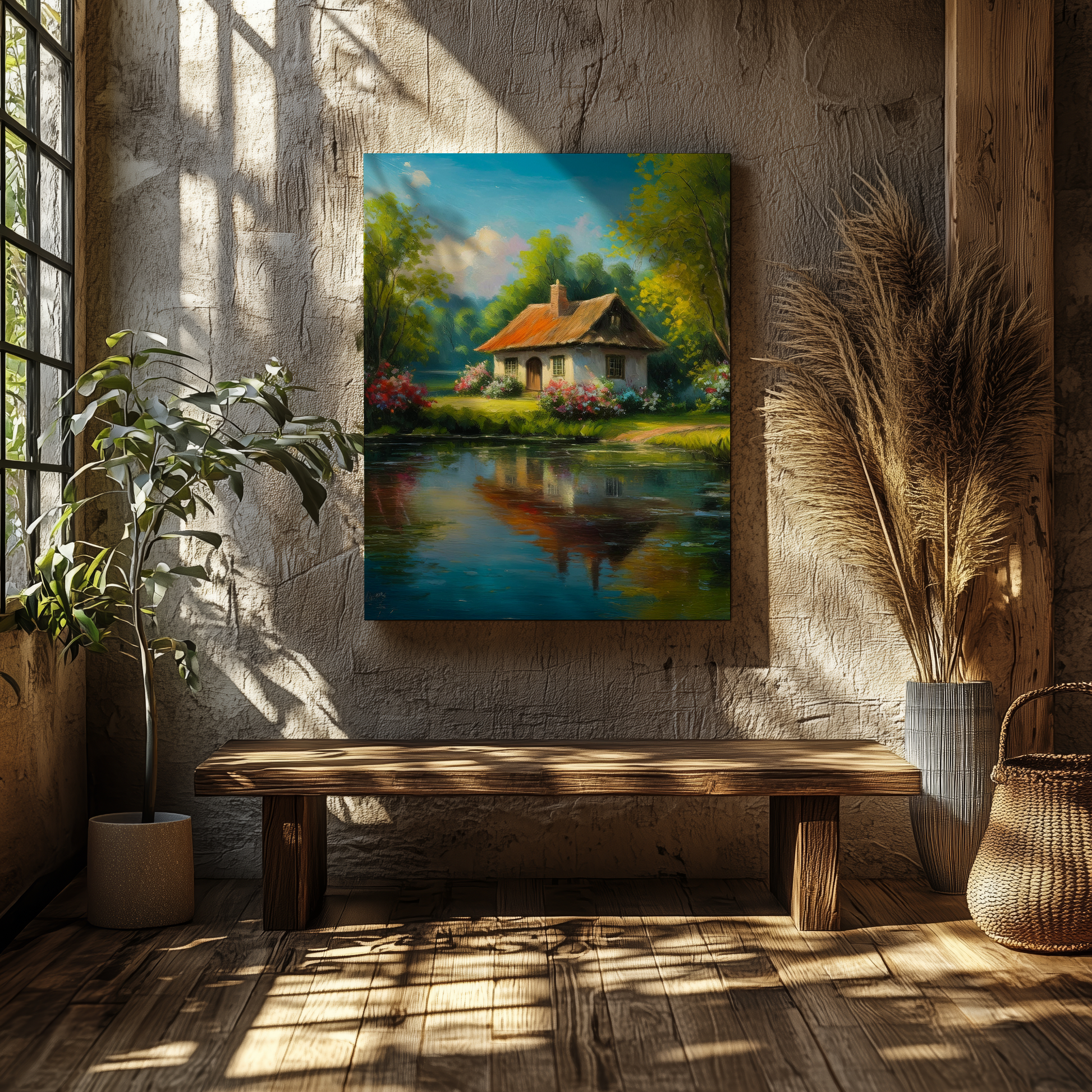 Serenity by the lake - Canvas - Arthena