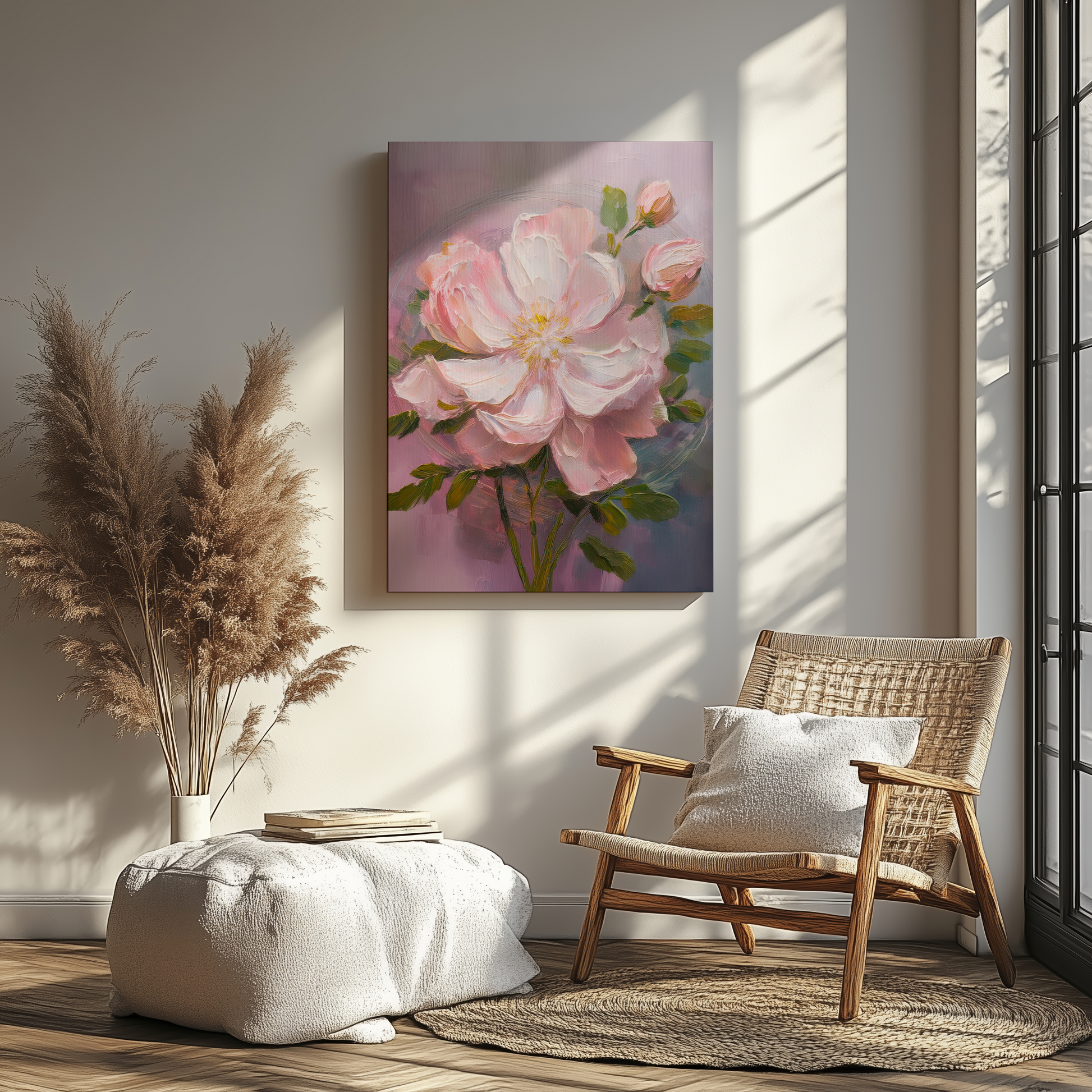 Rosa Blomma Sovrumsmålning | Arthena