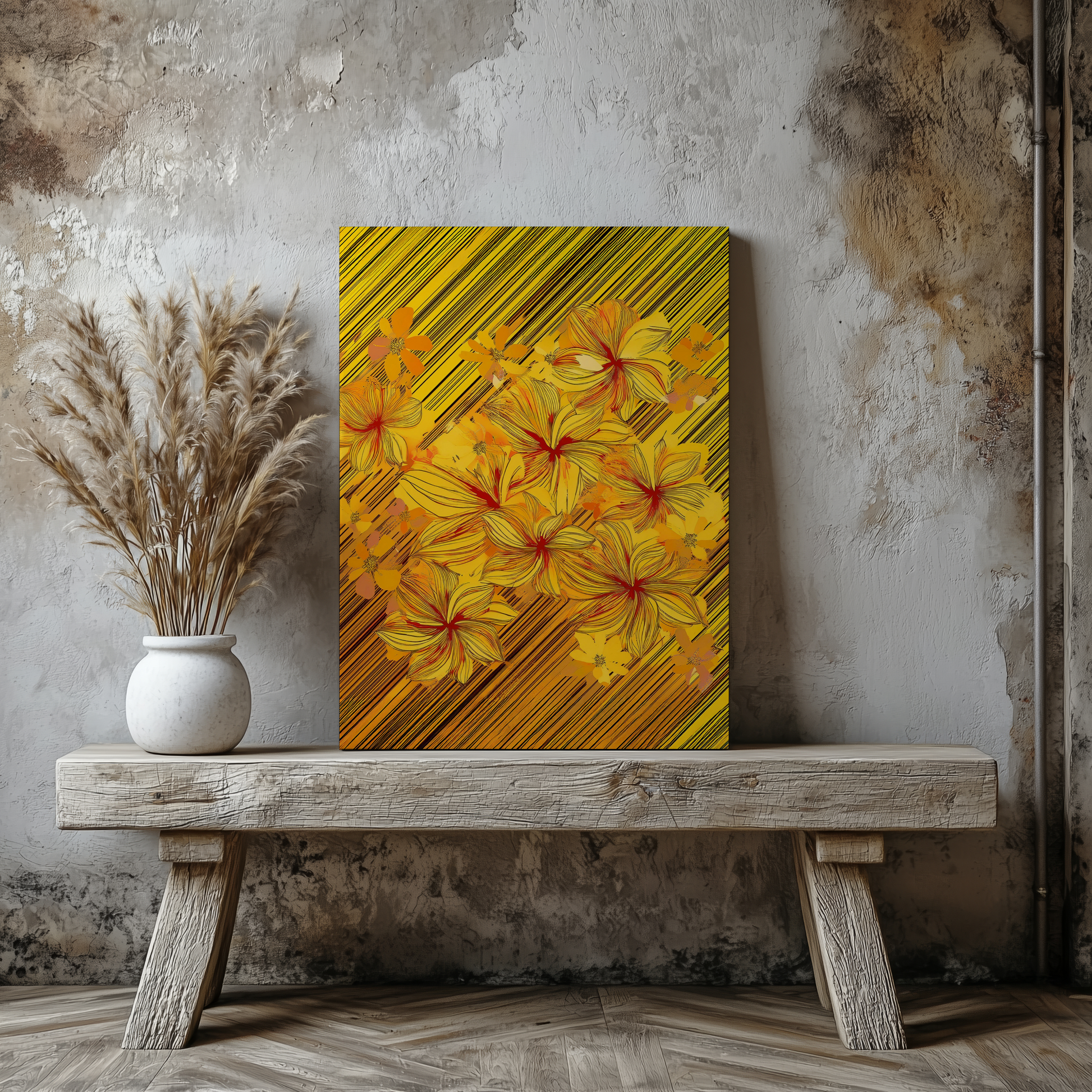 Golden blossoms - Canvas - Arthena
