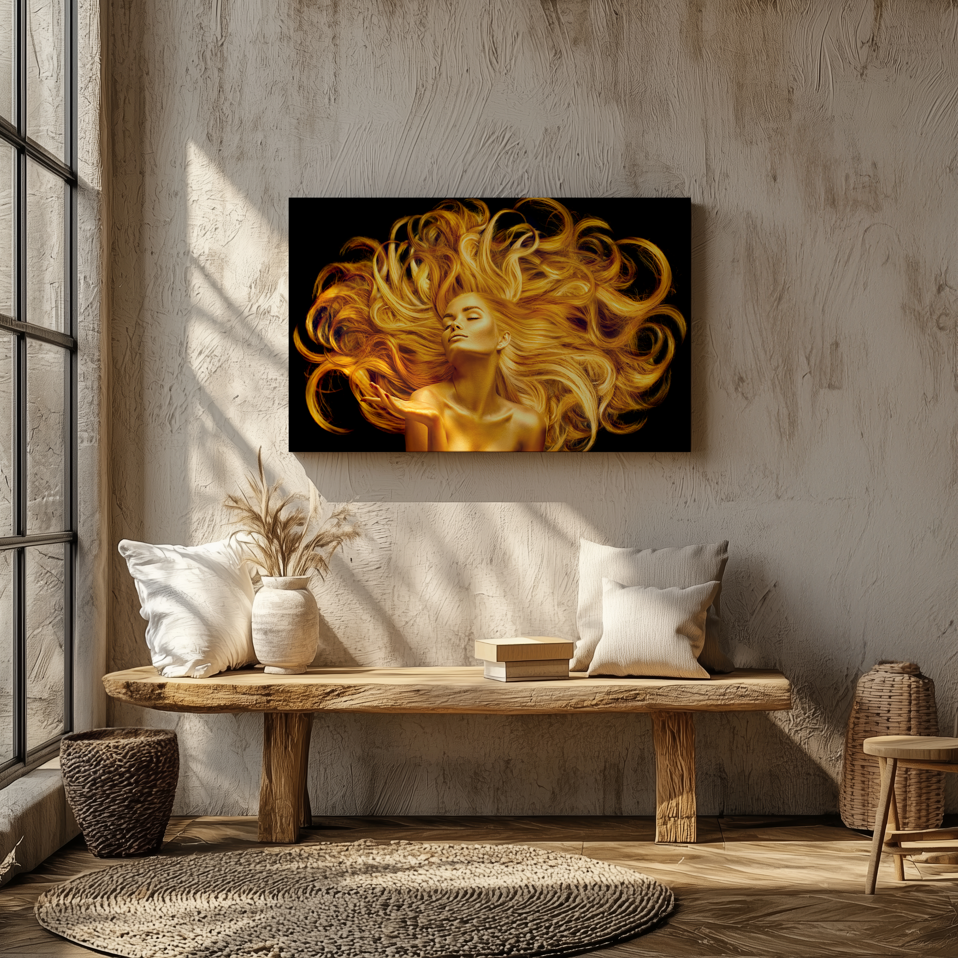 Golden flow - Canvas - Arthena