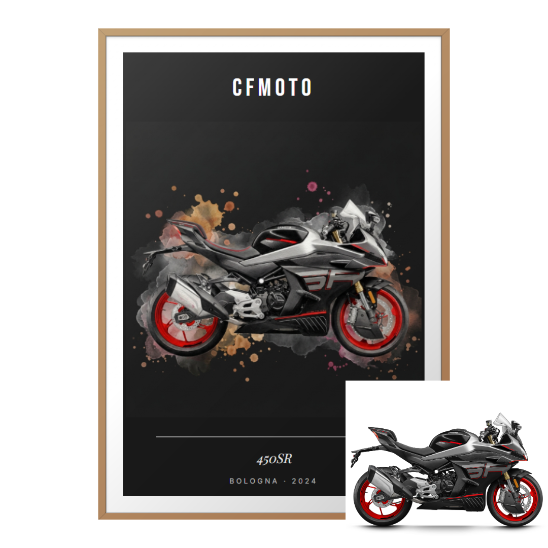 Personlig MC-poster av egen motorcykel i vald stil