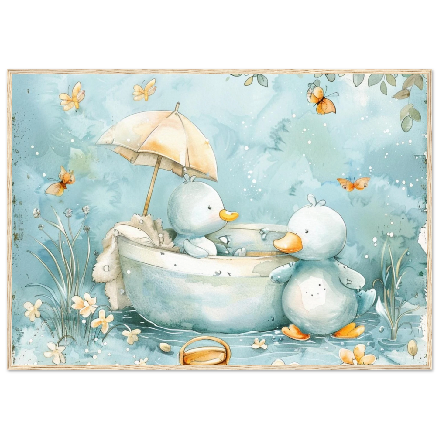 Bathing Ducks - poster - Arthena