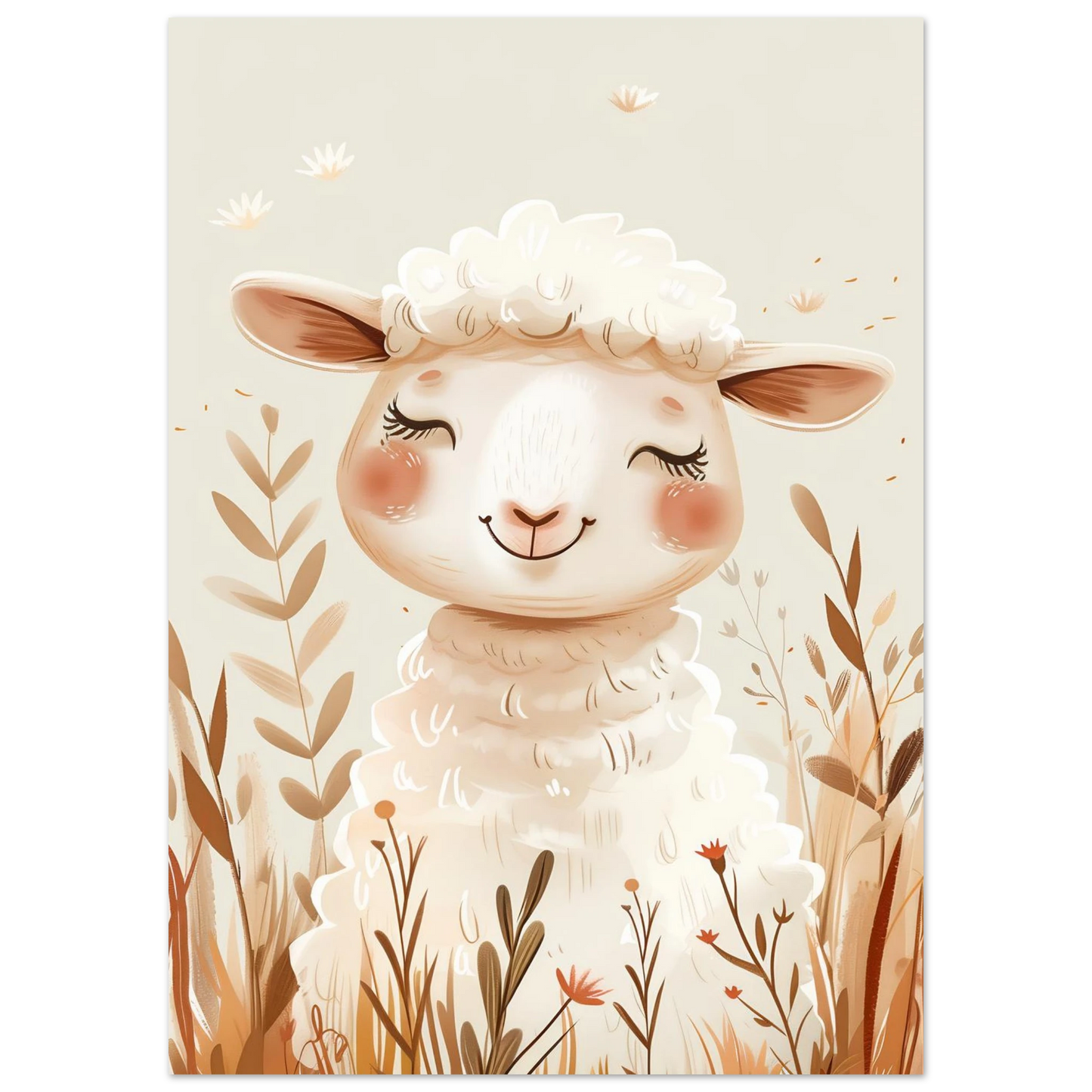 Cute Wooly Sheep - Poster - Arthena