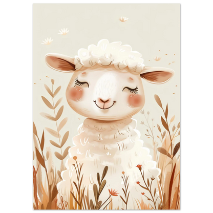 Cute Wooly Sheep - Poster - Arthena