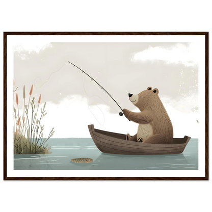 Fishing Teddy Bear - Poster - Arthena