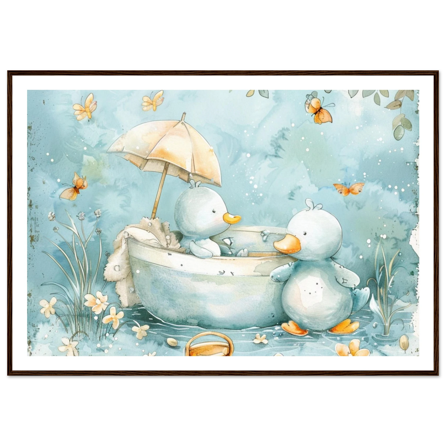 Bathing Ducks - poster - Arthena