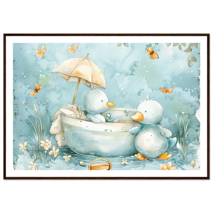 Bathing Ducks - poster - Arthena