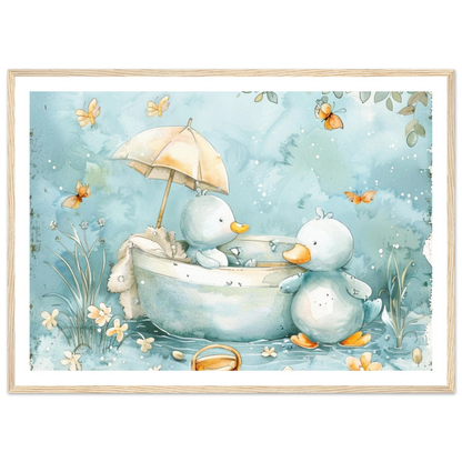 Bathing Ducks - poster - Arthena