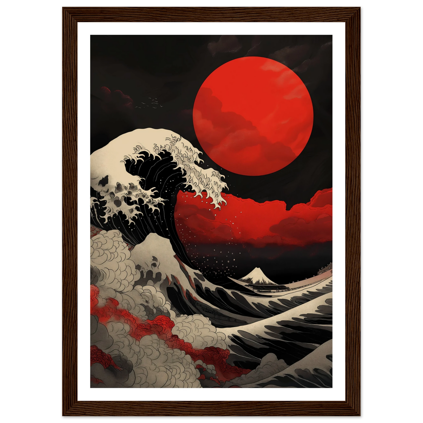 Red Sun over Turbulent Seas - Poster - Arthena