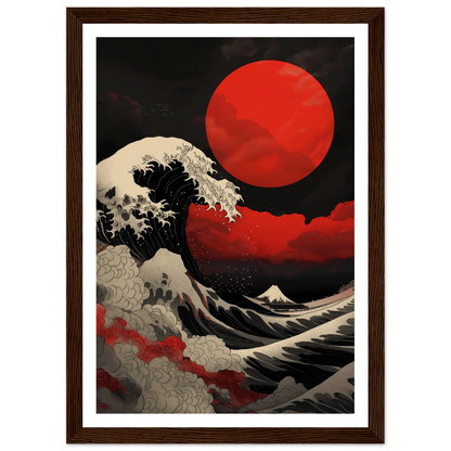 Red Sun over Turbulent Seas - Poster - Arthena