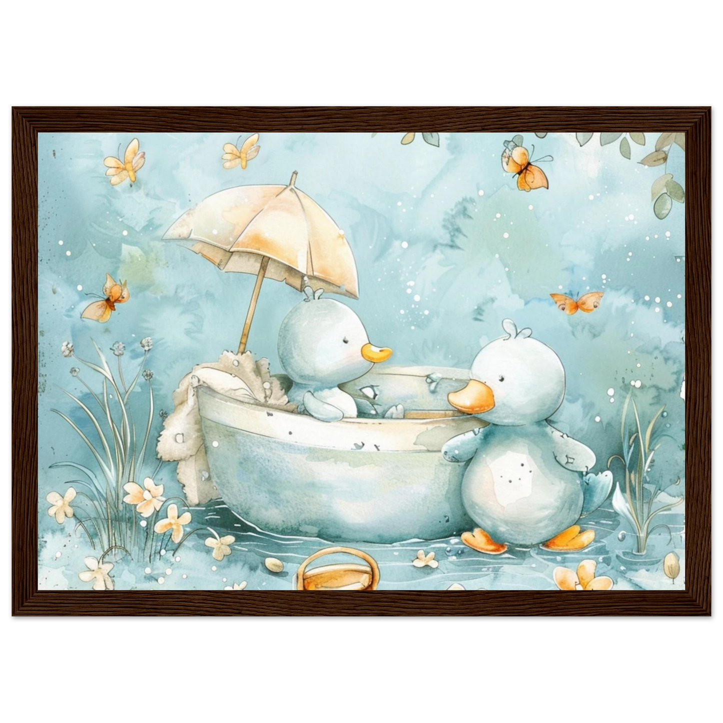 Bathing Ducks - poster - Arthena