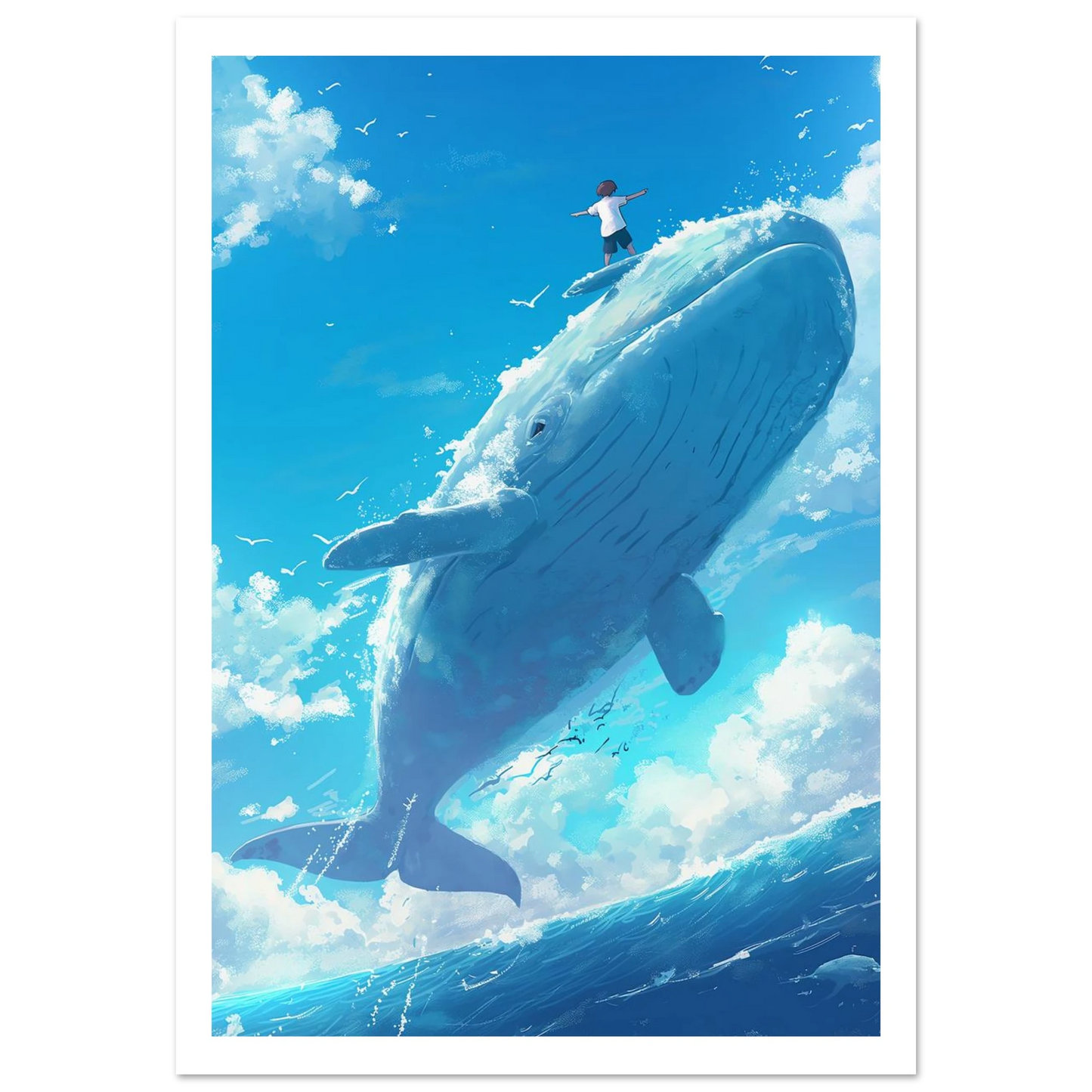 Surfing Whale - Poster - Arthena
