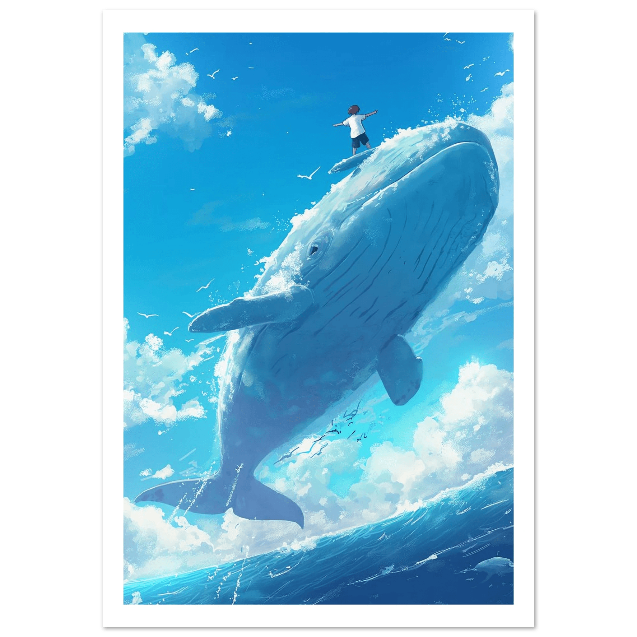 Surfing Whale - Poster - Arthena