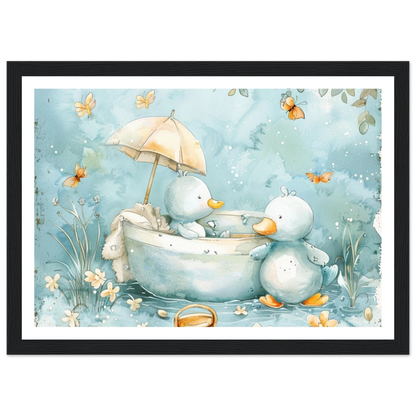 Bathing Ducks - poster - Arthena