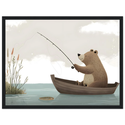 Fishing Teddy Bear - Poster - Arthena
