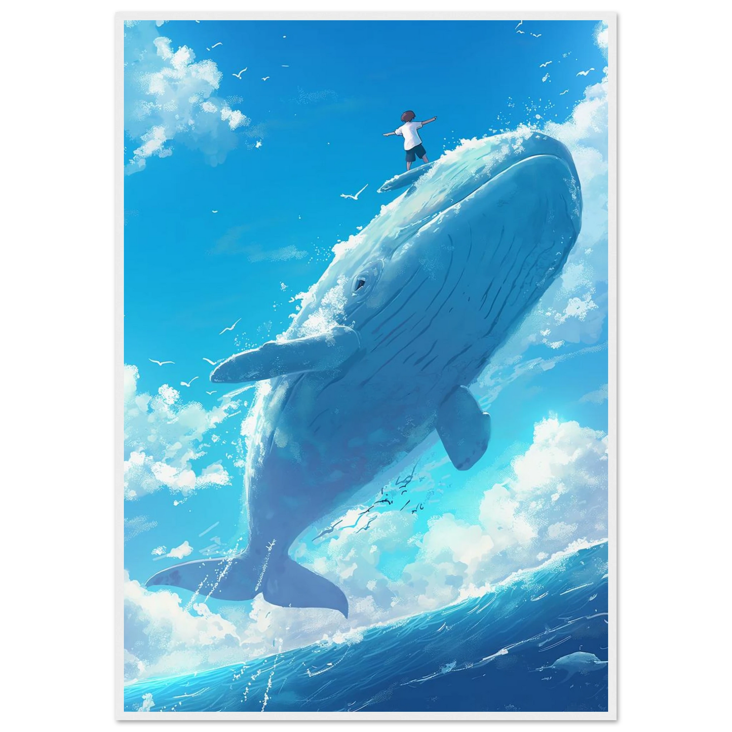 Surfing Whale - Poster - Arthena