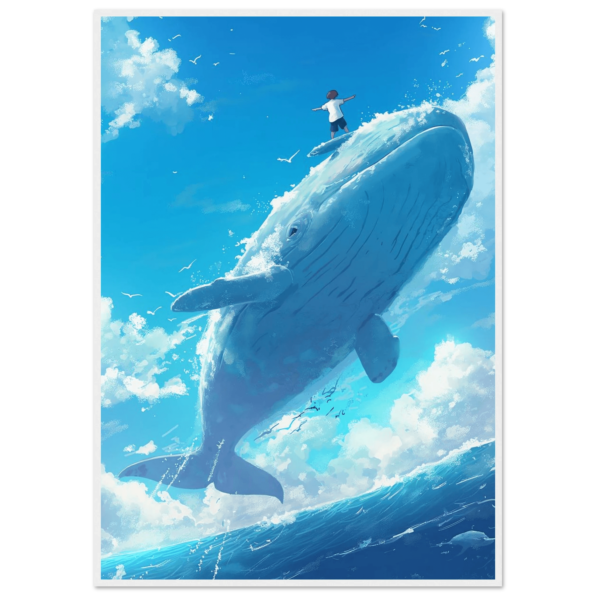 Surfing Whale - Poster - Arthena