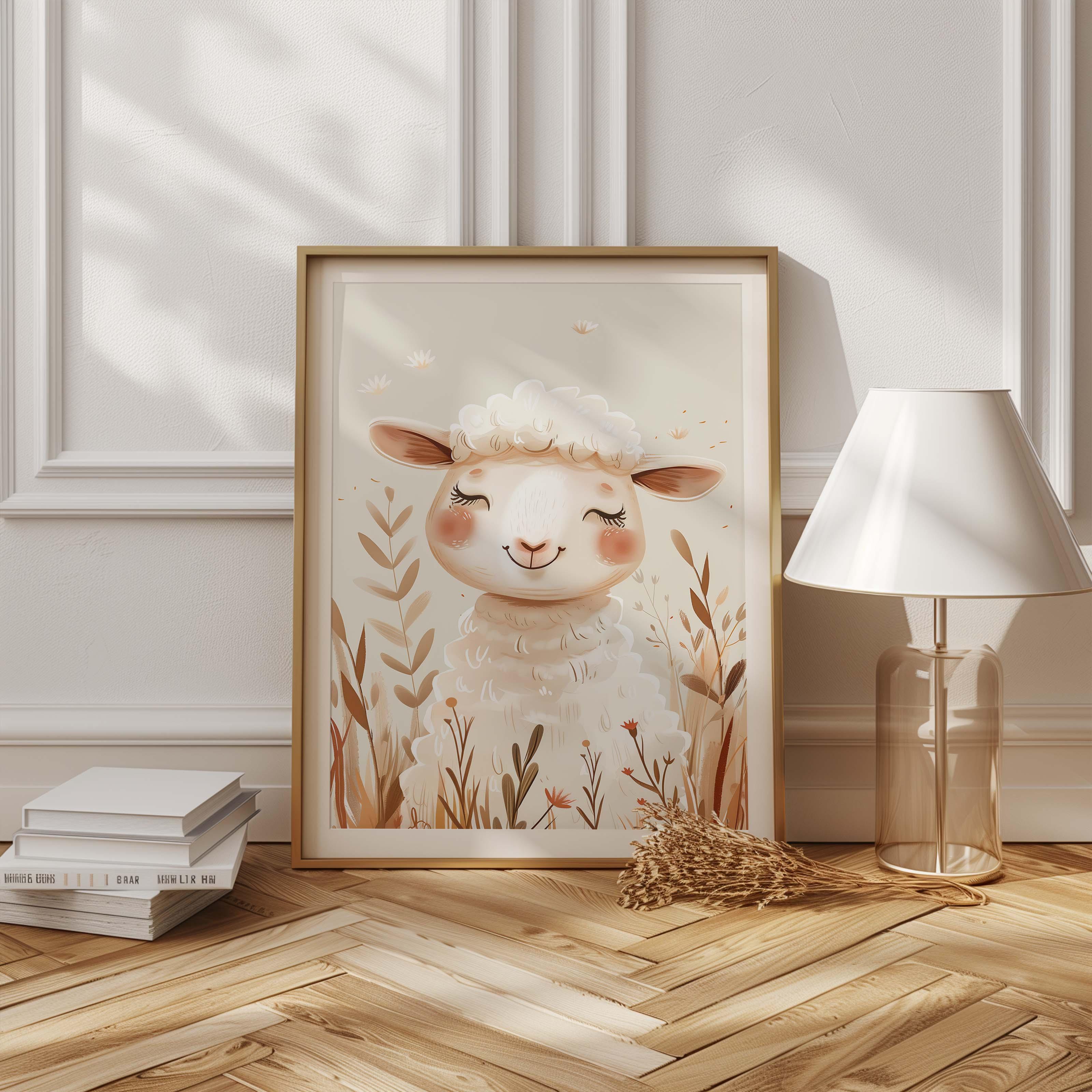 Cute Wooly Sheep - Poster - Arthena