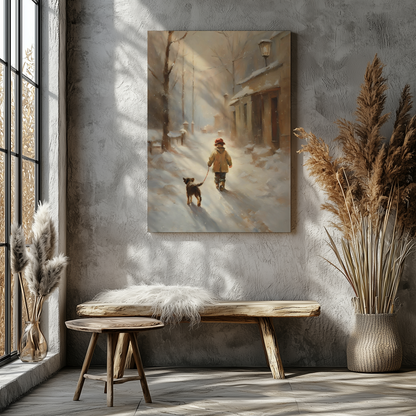 Små Steg Genom Vintern - Canvas