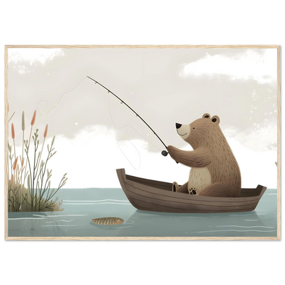 Fishing Teddy Bear - Poster - Arthena