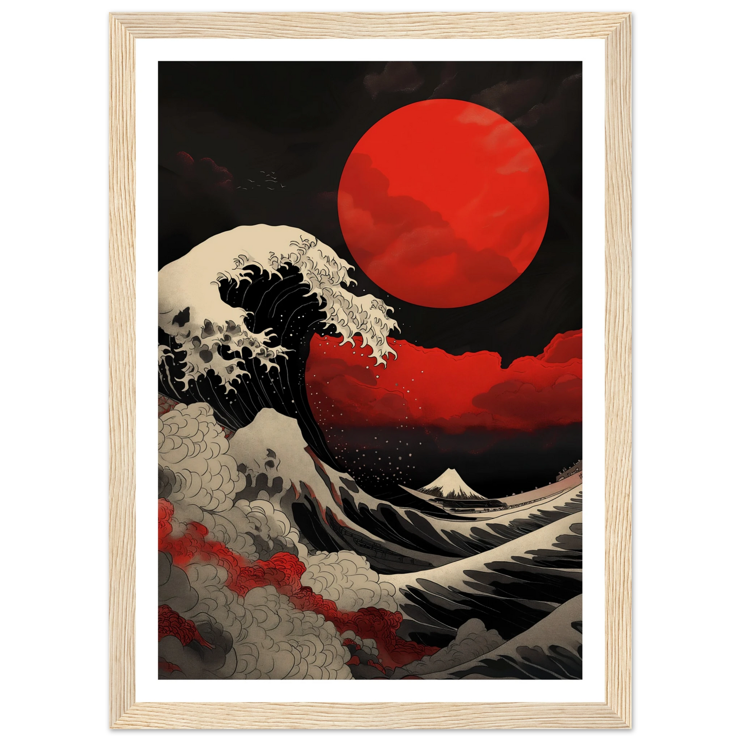 Red Sun over Turbulent Seas - Poster - Arthena