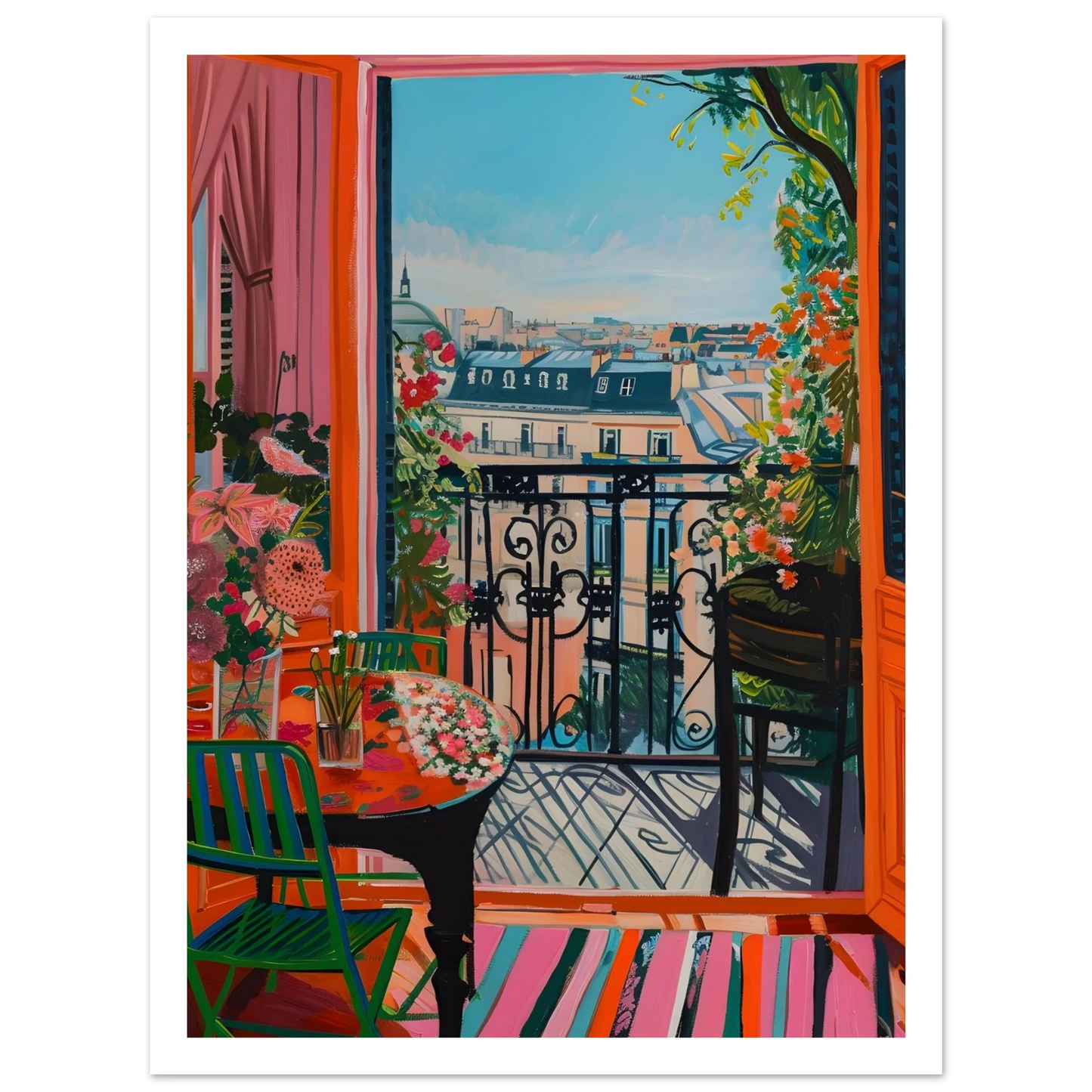 Parisian Balcony Bliss - Poster - Arthena