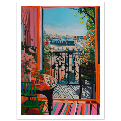 Parisian Balcony Bliss - Poster - Arthena