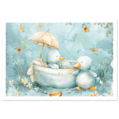 Bathing Ducks - poster - Arthena