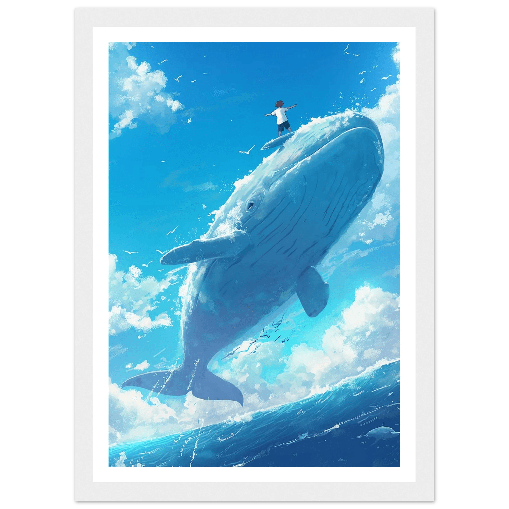 Surfing Whale - Poster - Arthena