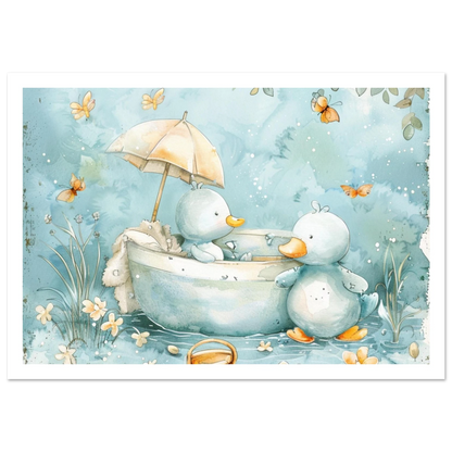 Bathing Ducks - poster - Arthena