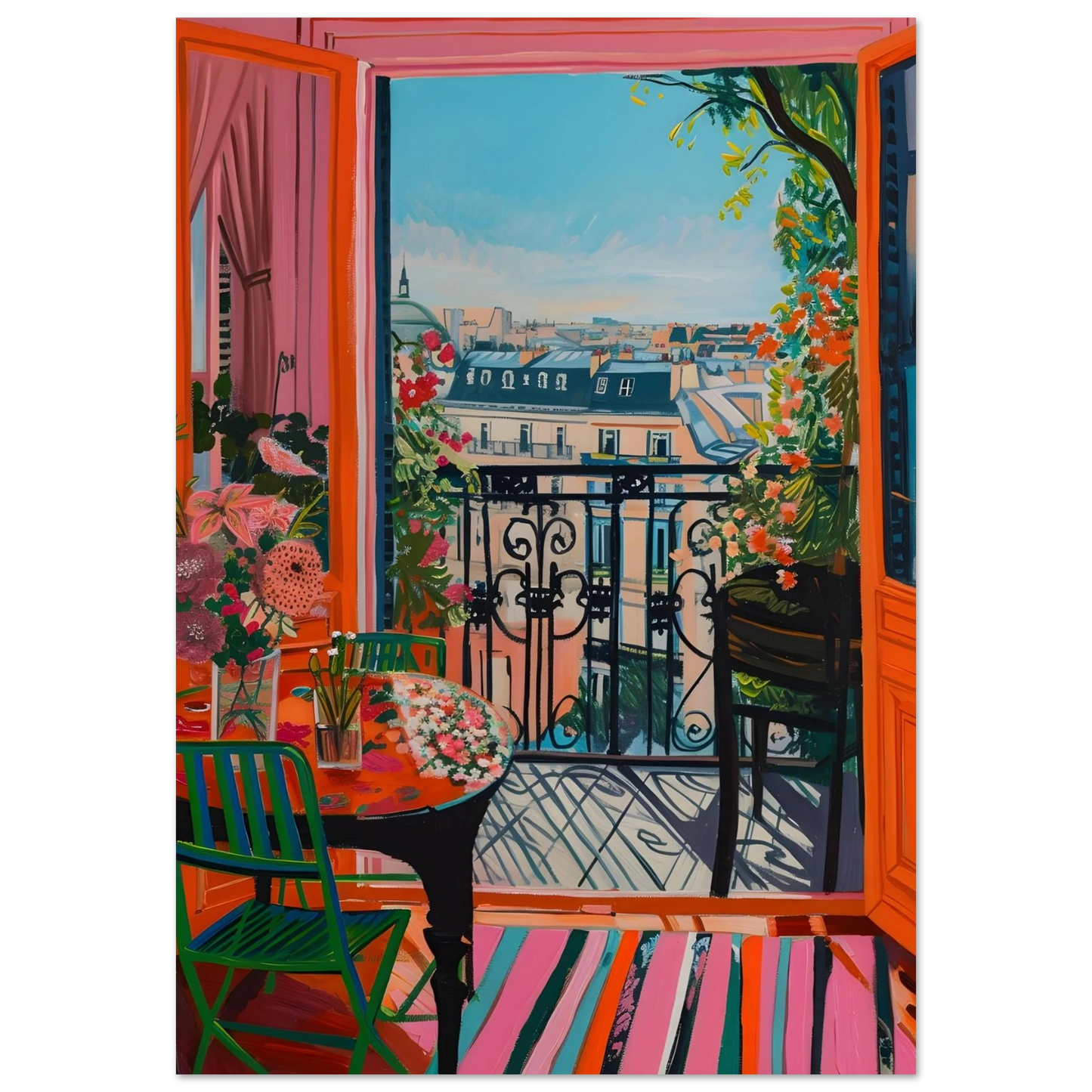 Parisian Balcony Bliss - Poster - Arthena