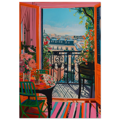 Parisian Balcony Bliss - Poster - Arthena