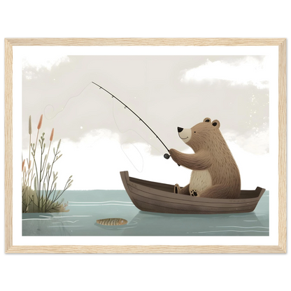 Fishing Teddy Bear - Poster - Arthena