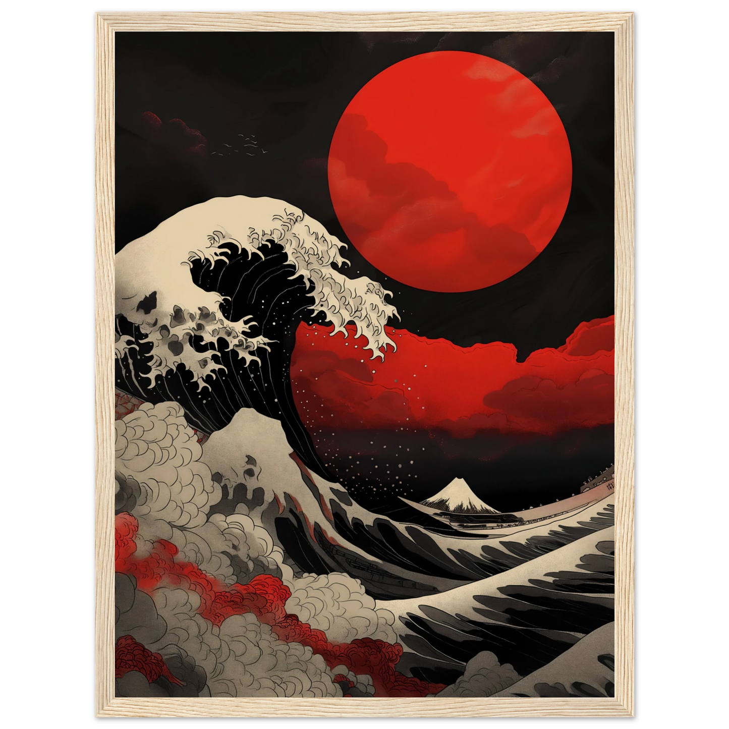 Red Sun over Turbulent Seas - Poster - Arthena