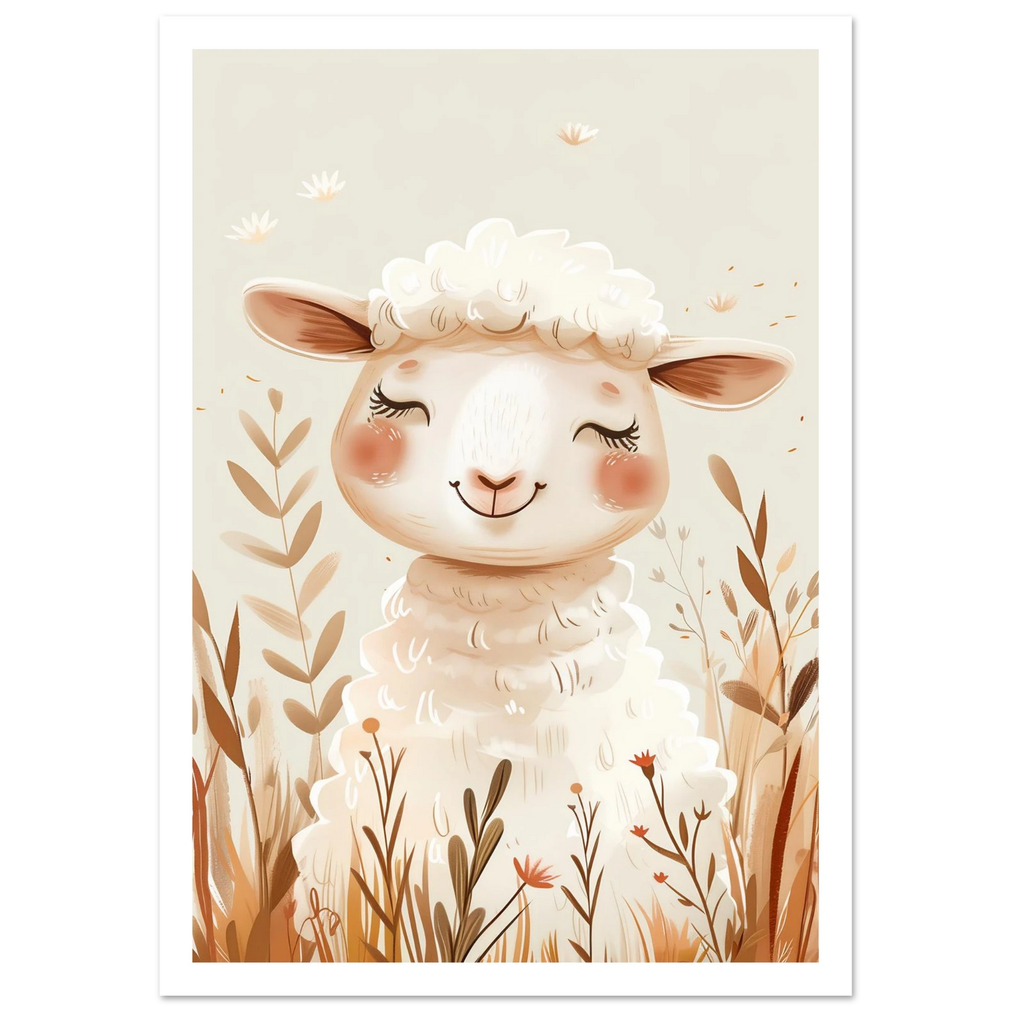 Cute Wooly Sheep - Poster - Arthena