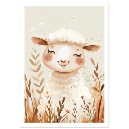 Cute Wooly Sheep - Poster - Arthena