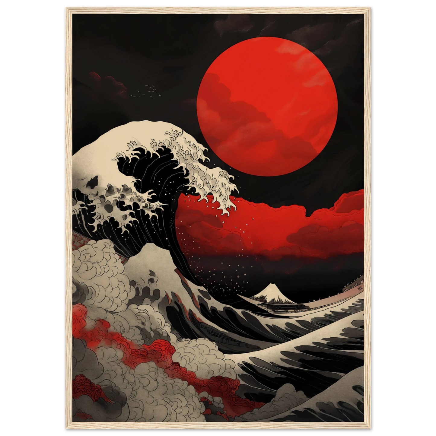 Red Sun over Turbulent Seas - Poster - Arthena