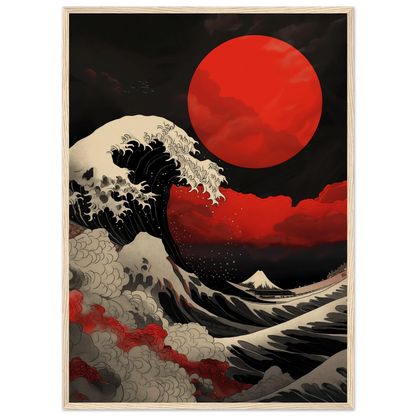 Red Sun over Turbulent Seas - Poster - Arthena