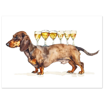 Wiener Dog Butler - Poster - Arthena