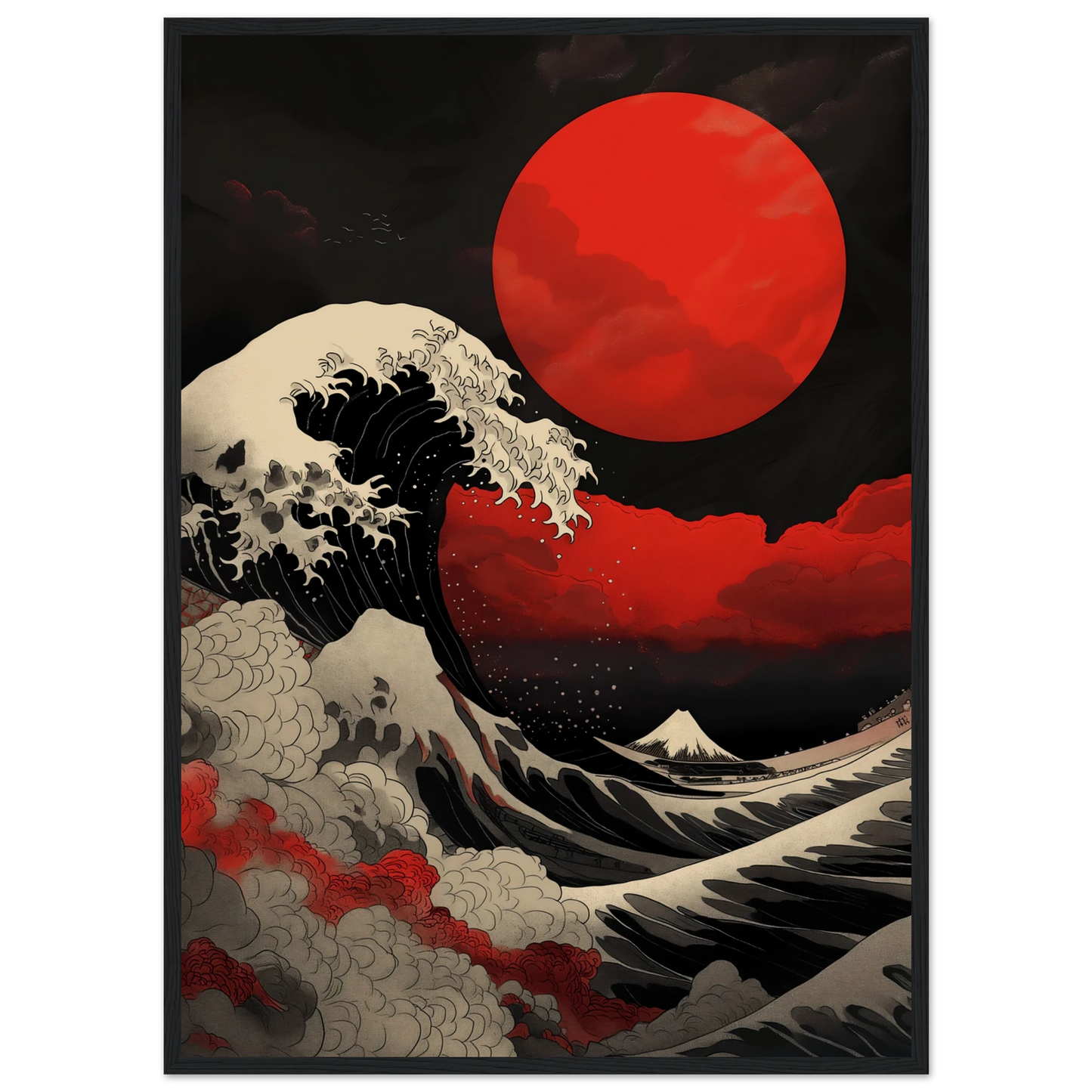 Red Sun over Turbulent Seas - Poster - Arthena