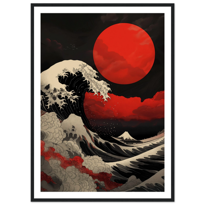 Red Sun over Turbulent Seas - Poster - Arthena