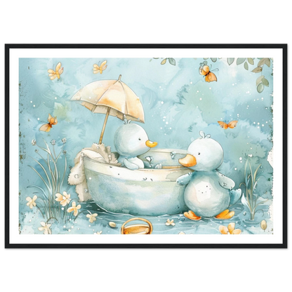 Bathing Ducks - poster - Arthena