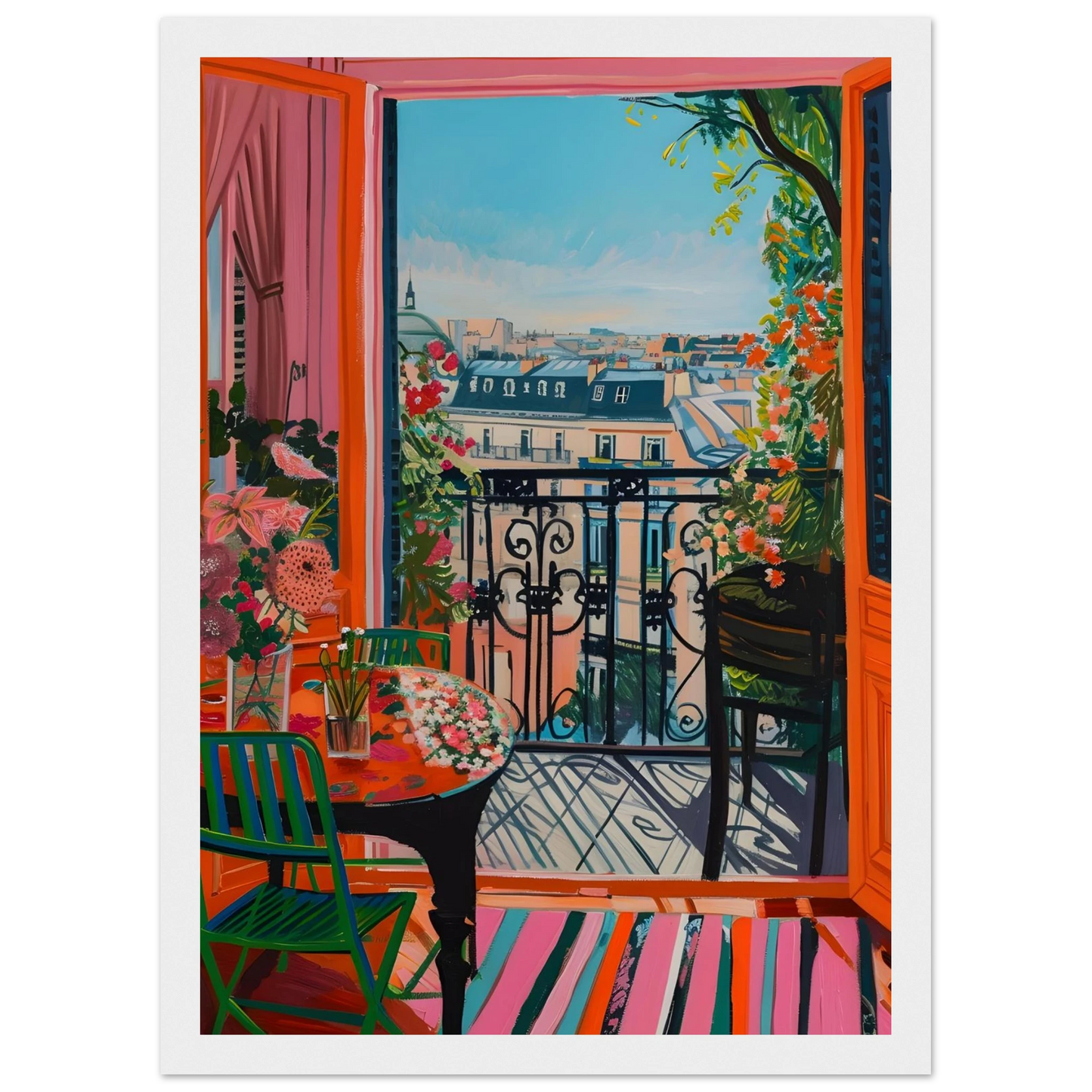 Parisian Balcony Bliss - Poster - Arthena