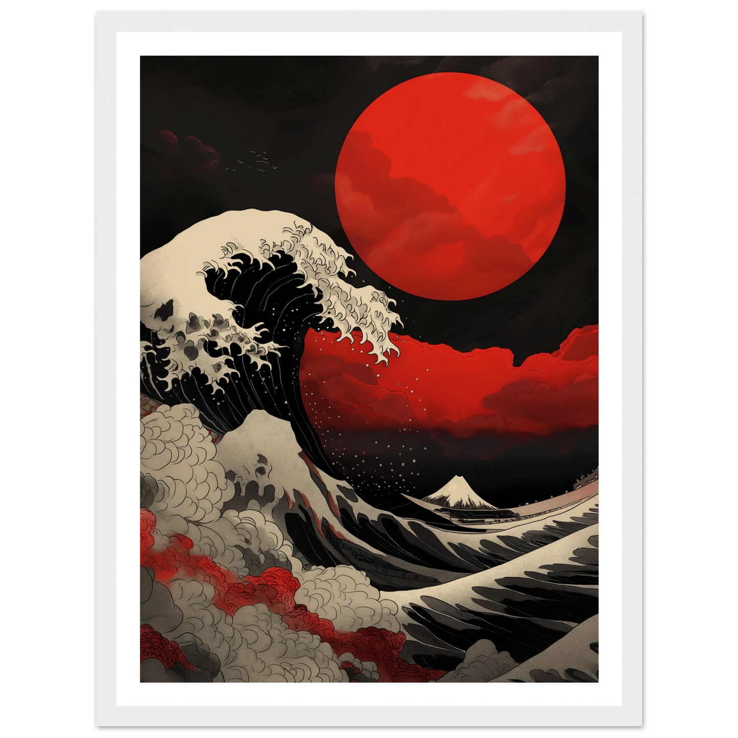 Red Sun over Turbulent Seas - Poster - Arthena