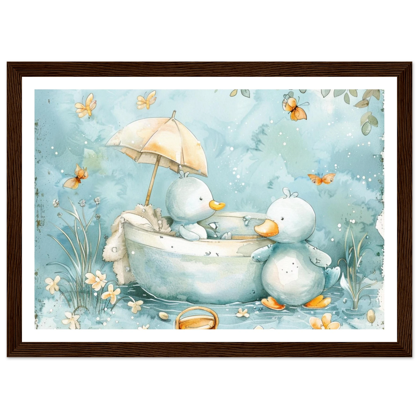 Bathing Ducks - poster - Arthena