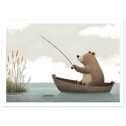 Fishing Teddy Bear - Poster - Arthena