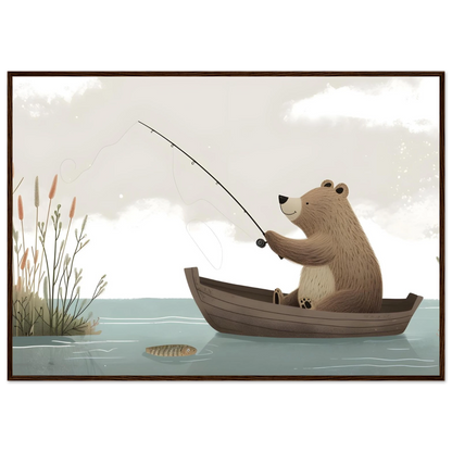 Fishing Teddy Bear - Poster - Arthena