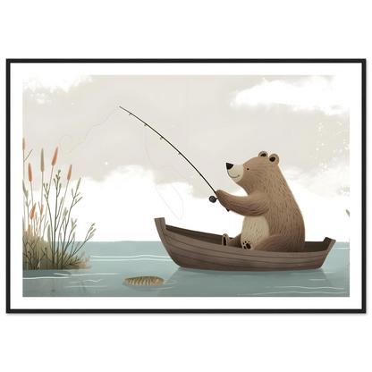 Fishing Teddy Bear - Poster - Arthena