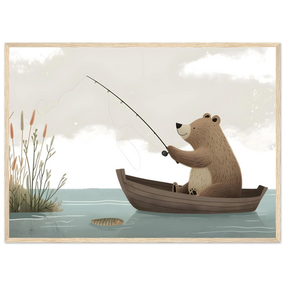 Fishing Teddy Bear - Poster - Arthena