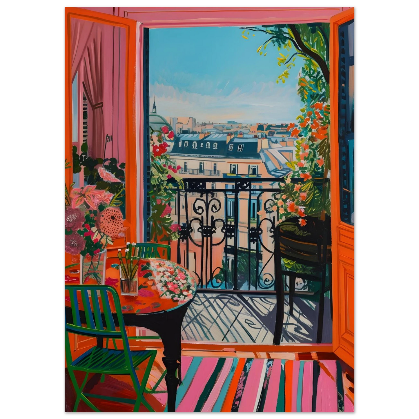 Parisian Balcony Bliss - Poster - Arthena